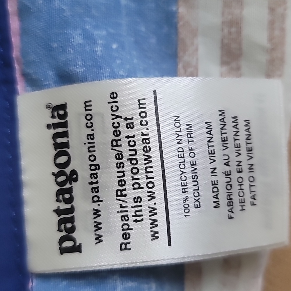 Women's Patagonia Wave Maker Board Surfing short Pink & Blue Stripe SZ 8 - Picture 8 of 15
